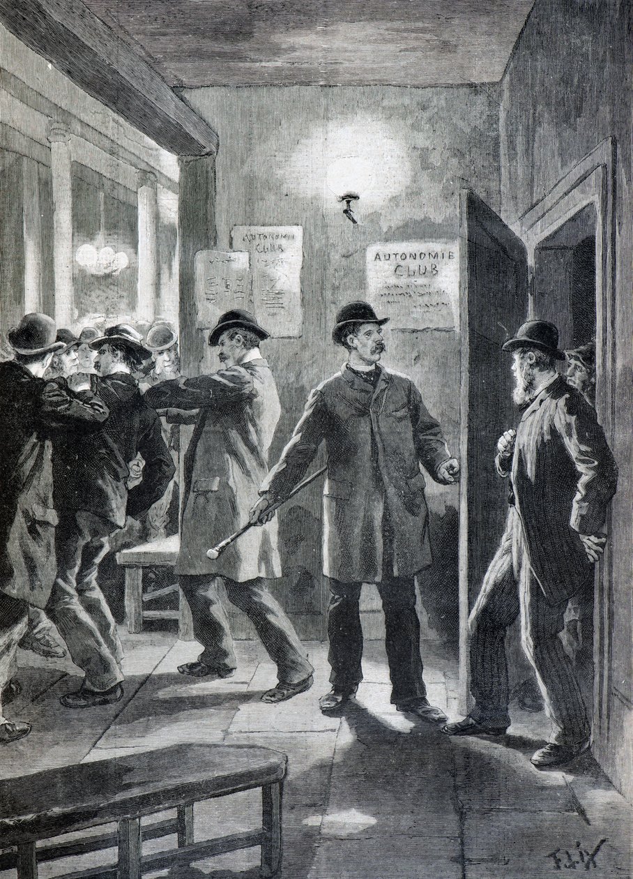 Polisräd mot en anarkistklubb i London av Frederic Theodore Lix