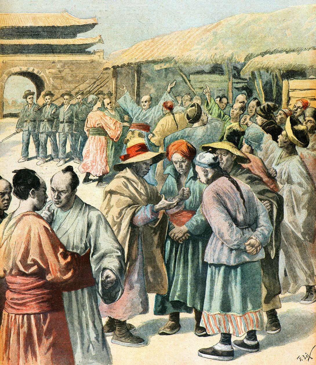Början på bondekriget i Korea av Frederic Theodore Lix