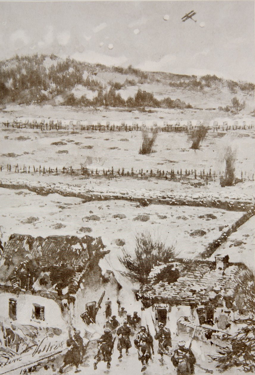 Attack on Hill 60, från "The Year 1915: a Record of Notable Achievements and Events", 1915 av Frederic Villiers