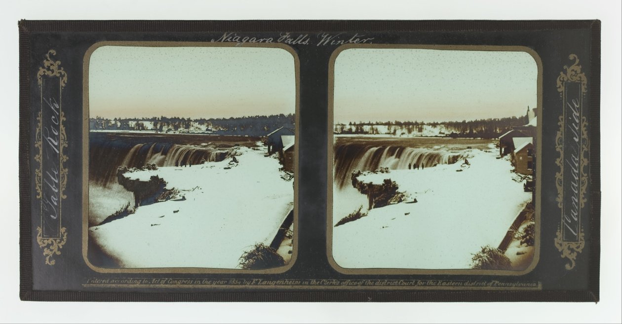 Vinter, Niagara Falls, Table Rock, Kanadas sida av Frederic and William Langenheim