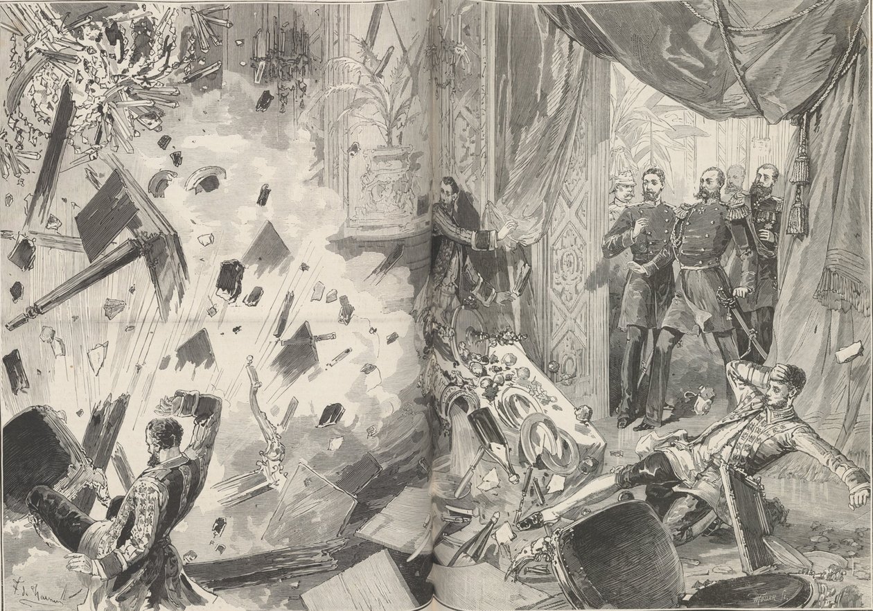 Kejsar Alexander II efter explosionen, kvällen den 17 februari 1880. av Frederic de Haenen