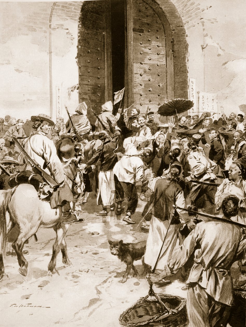 Den kinesiska revolutionen, 1911, illustration från "Hutchinsons History of the Nations", ca 1920 av Frederic de Haenen