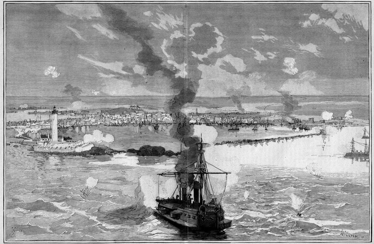 Bombningen av Alexandria (Egypten) av Frederic de Haenen