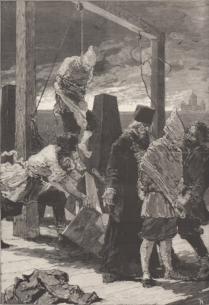 Avrättningen av Alexander Kvyatkovsky och Andrey Presnyakov den 16 november 1880. av Frederic de Haenen
