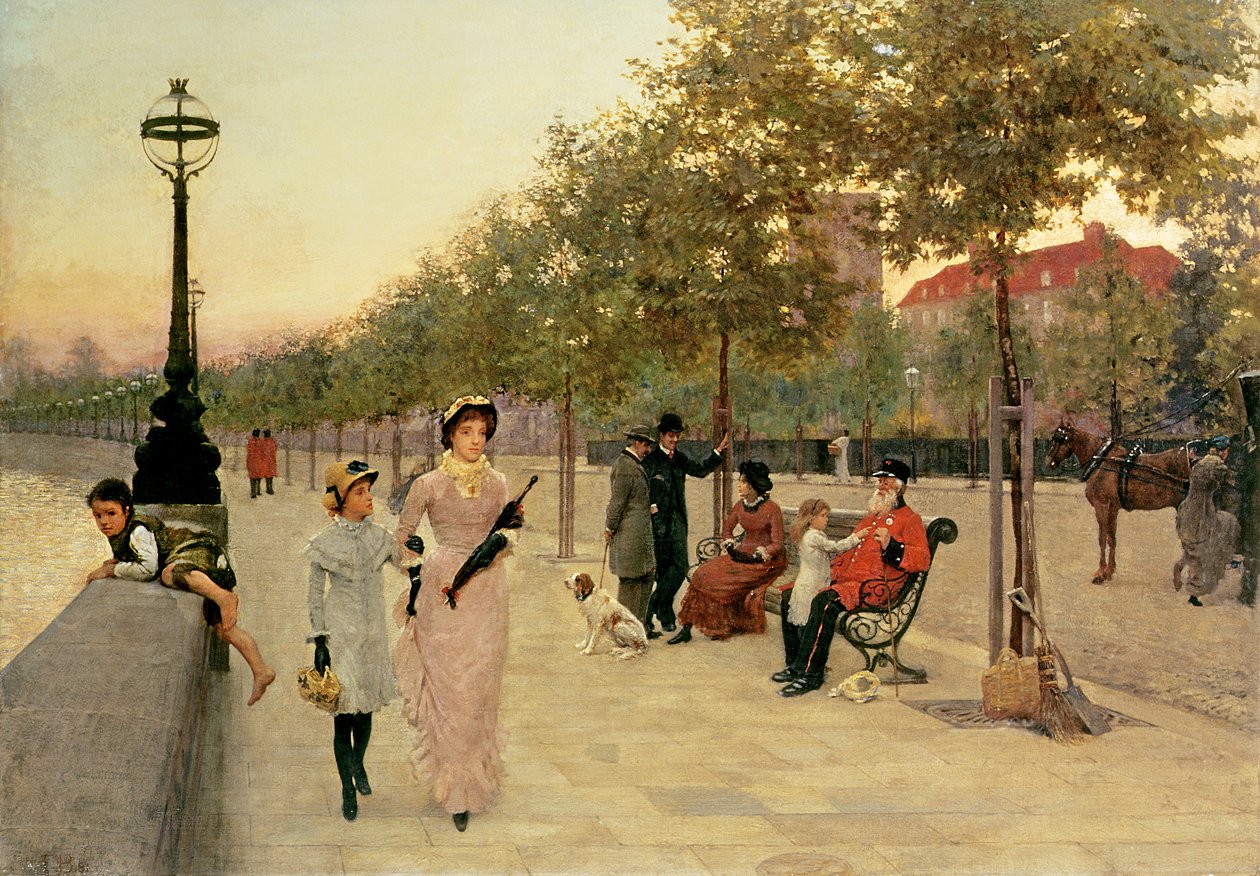 Promenad längs strandpromenaden i Chelsea av Frederick Brown