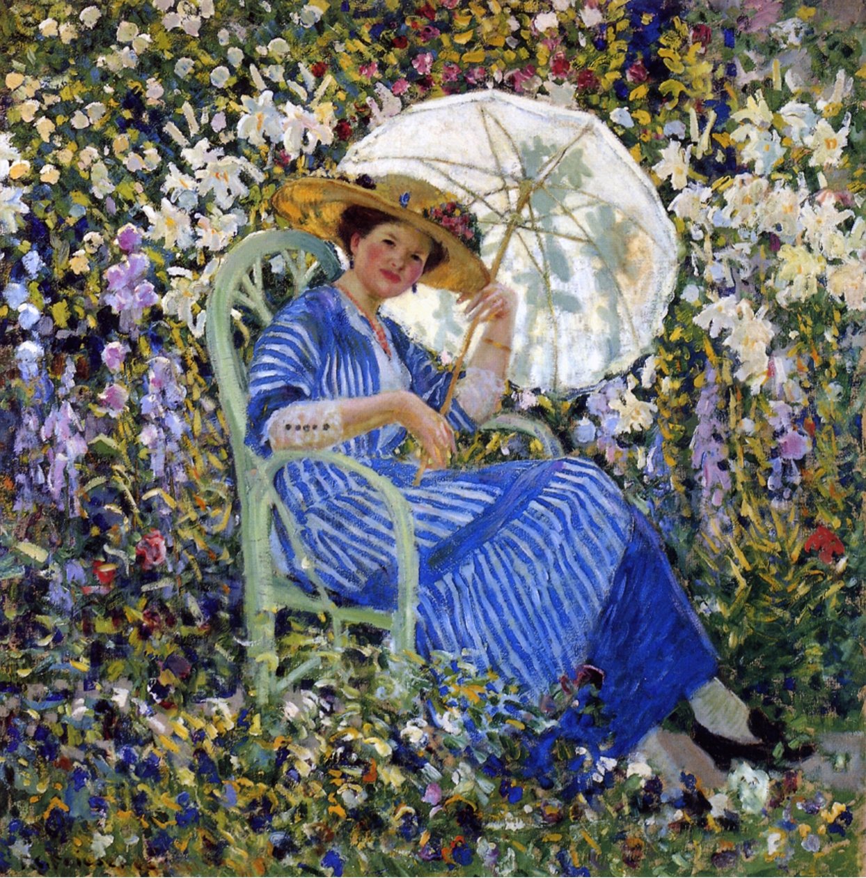 I trädgården, ca 1910-11 av Frederick Carl Frieseke