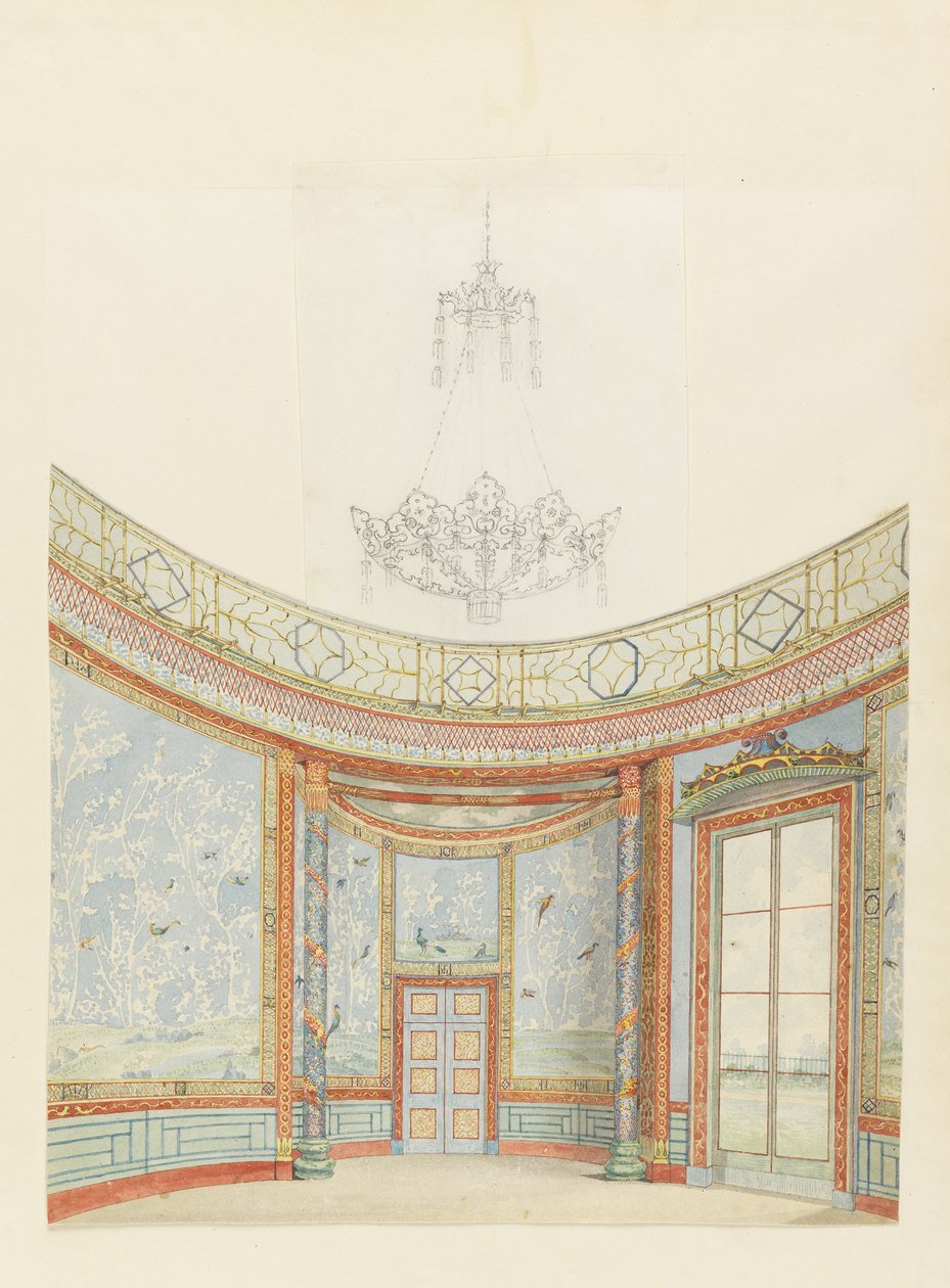 Design för dekoration av salongen, Royal Pavilion, Brighton av Frederick Crace