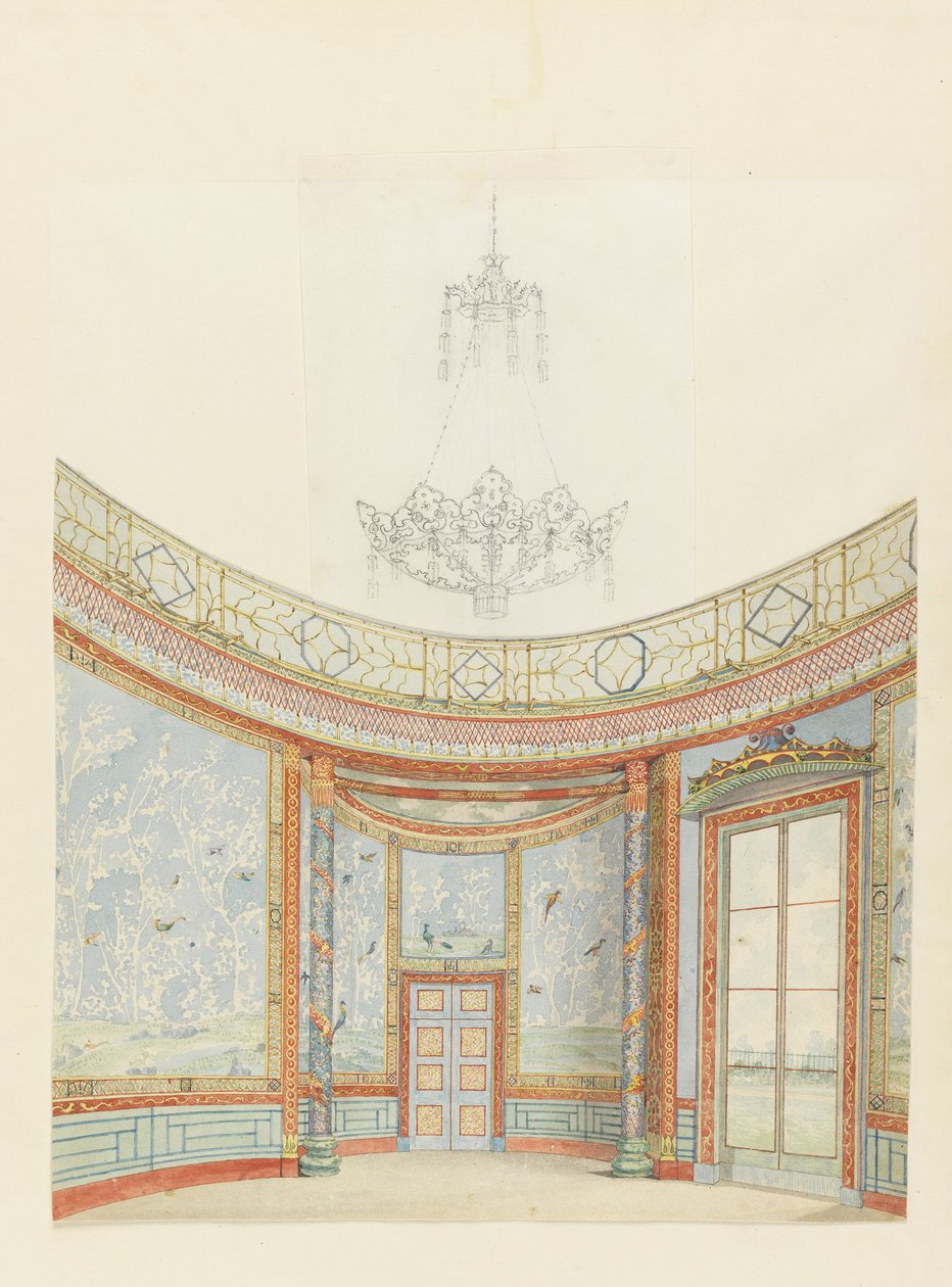 Design för dekoration av salongen, Royal Pavilion, Brighton av Frederick Crace