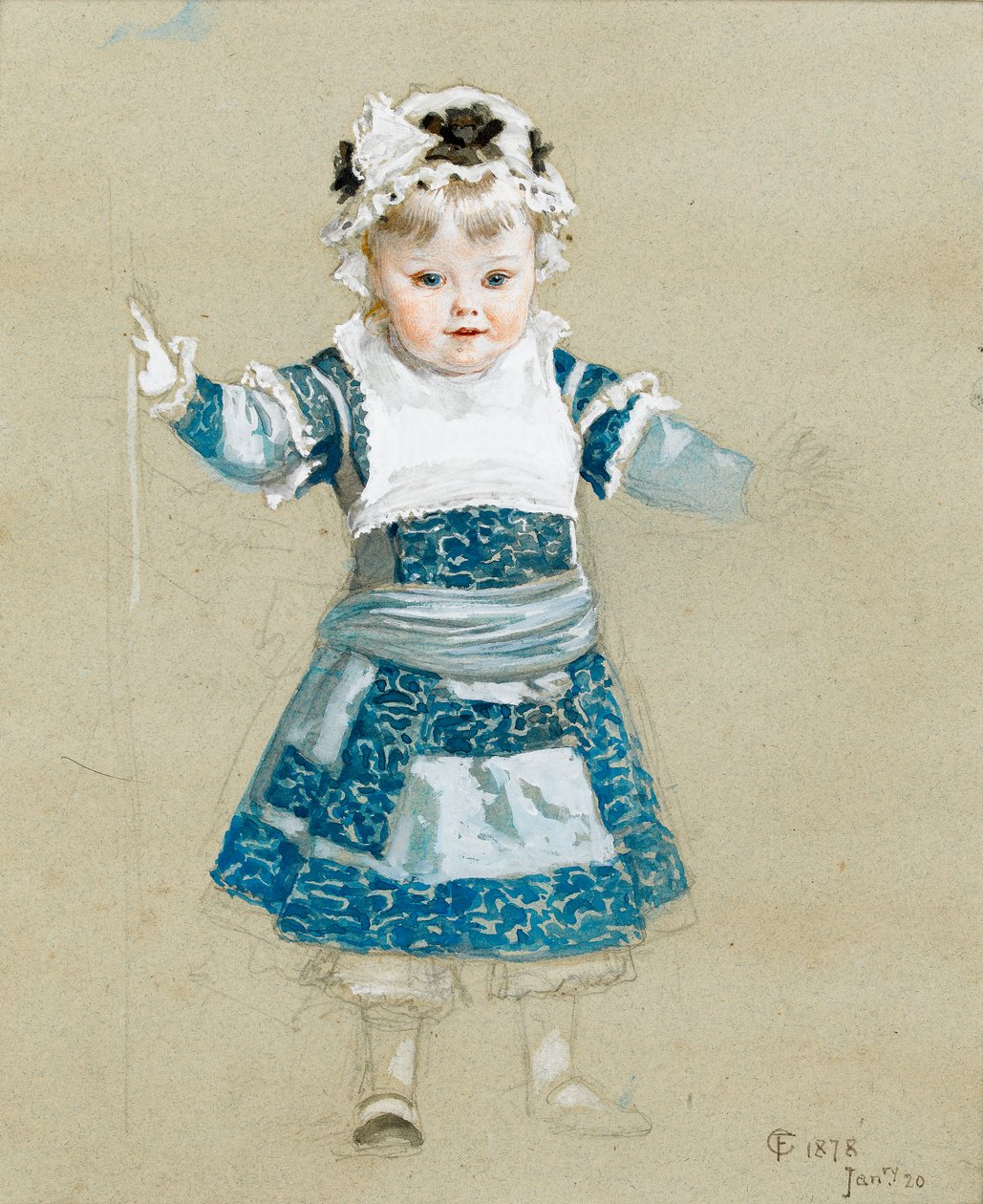 Frederica i sin festklänning, 1878 (wc på papper) av Frederick Goodall
