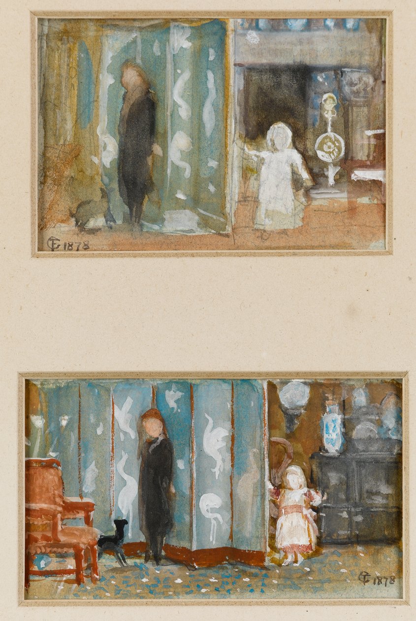 Studies for a Portrait of Frederica with Screen, 1878 (wc på papper) av Frederick Goodall