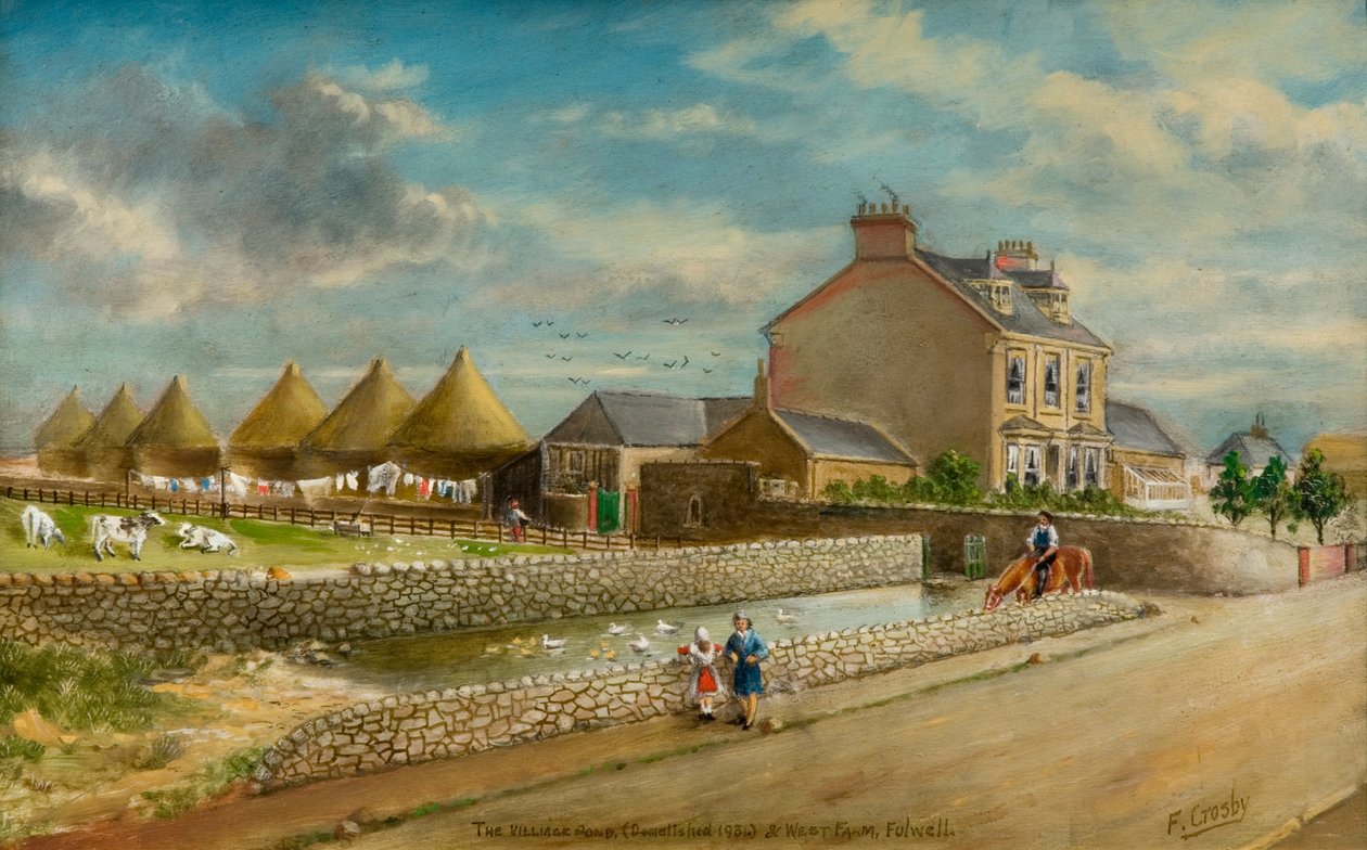 The Village Pond och West Farm, Fulwell av Frederick Gordon Crosby