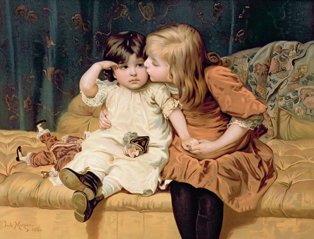 Never Mind, från en Pears Annual, 1884 (chromolitho) av Frederick Morgan