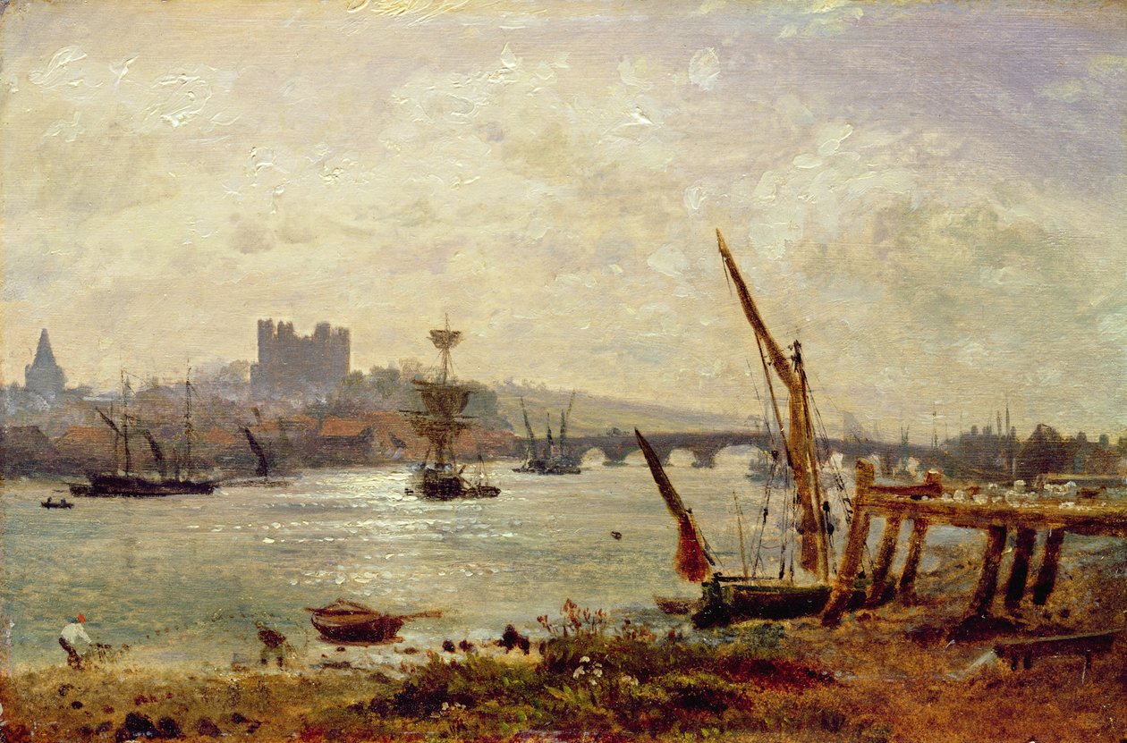 Rochester Cathedral and Castle, ca 1820-30 av Frederick Nash
