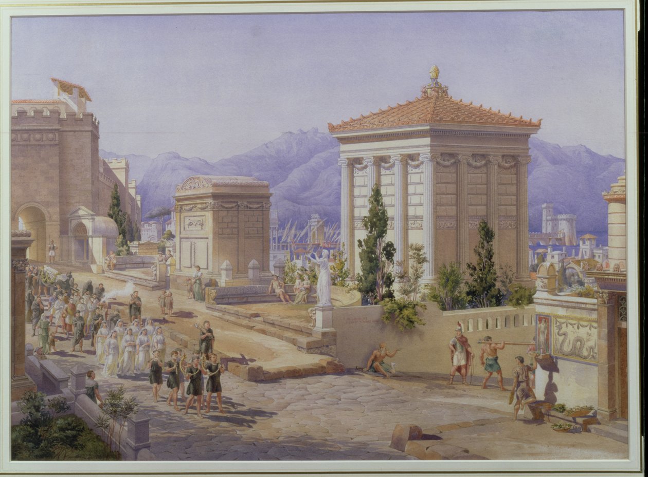 Via dei Sarpolcri, Pompeji, ca 1855 av Frederick Pepys Cockerell