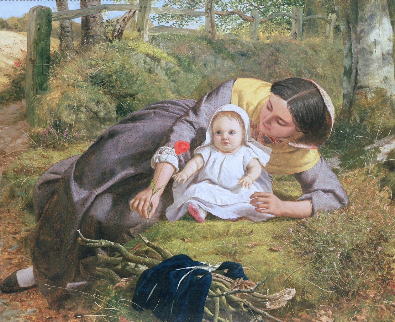 Mor och barn med en vallmo av Frederick Richard Pickersgill