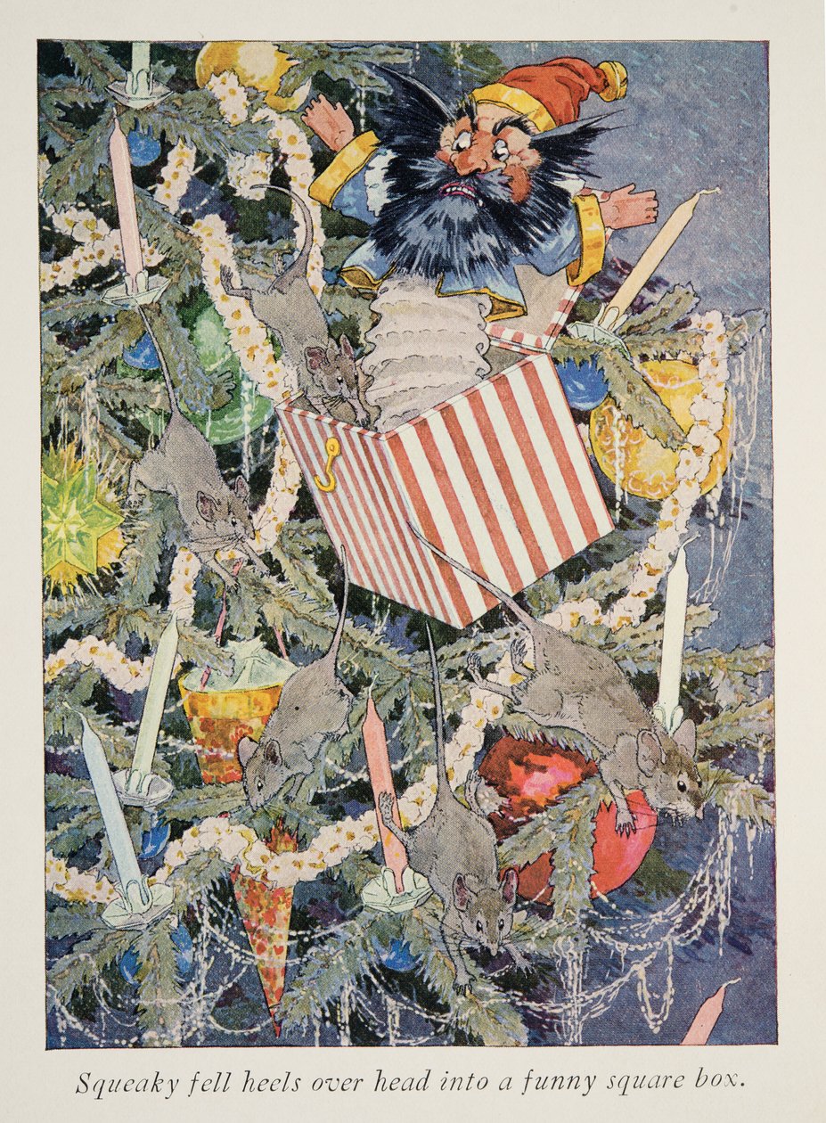 Illustration från Ett besök i jultomtens land av Frederick Richardson