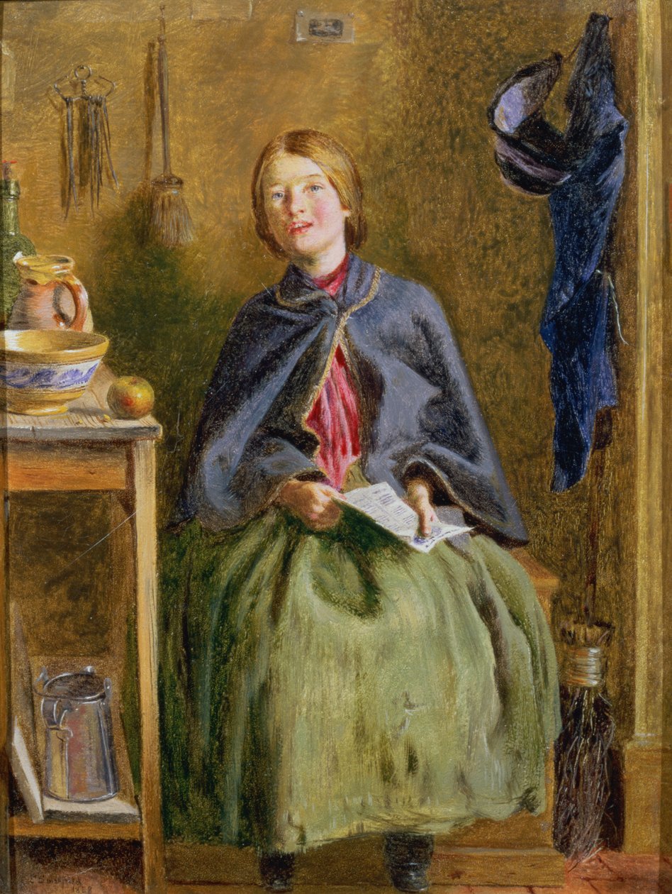 En piga som lärde sig läsa, 1858 av Frederick Smallfield