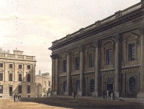 Exteriör av Christ Church Library, Peckwater, illustration från 