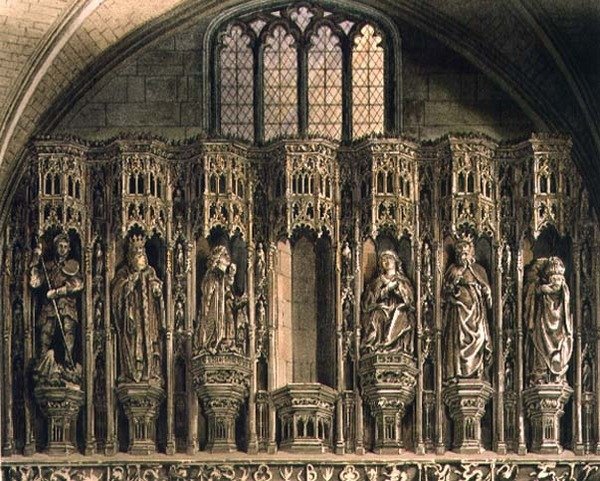 Skärm över Henry the Fifths Chantry, tavla O från 