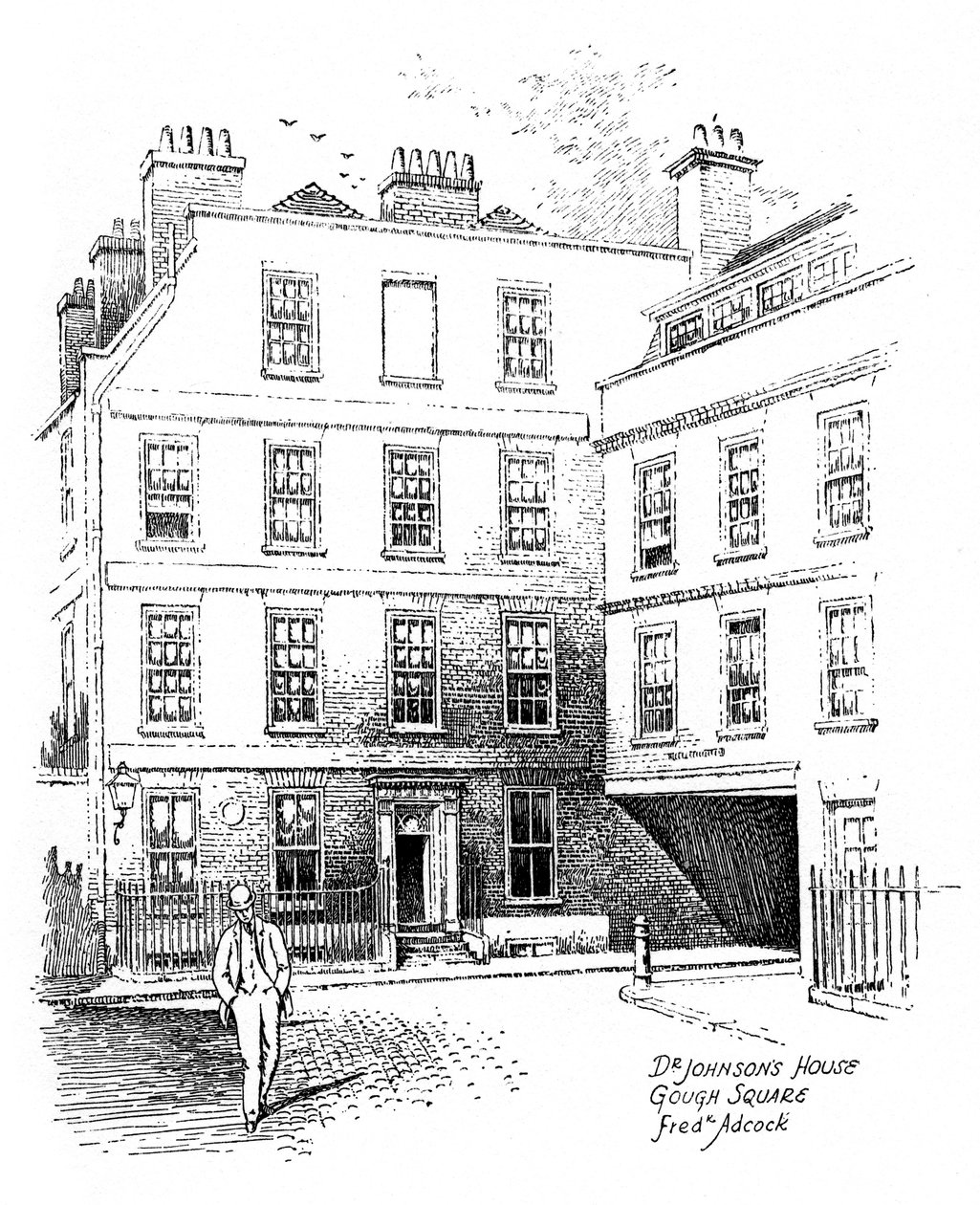 Dr Johnsons House, 17 Gough Square, London, 1912 av Frederick Adcock