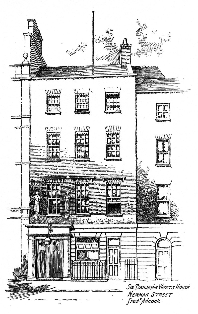 Sir Benjamin Wests hus, Newman Street, London, 1912 av Frederick Adcock