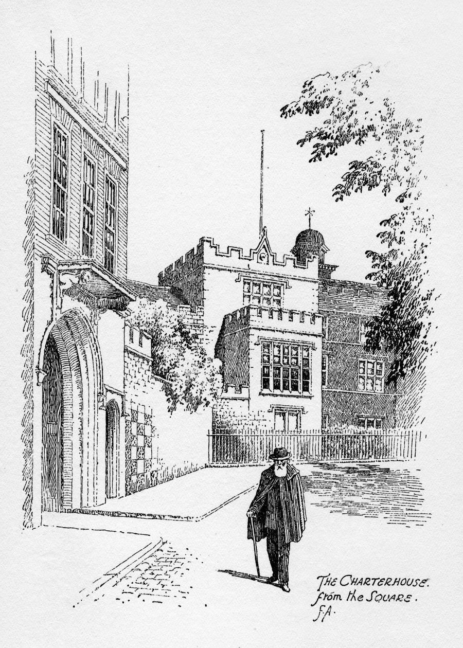 The Charterhouse från torget, London, 1912. av Frederick Adcock