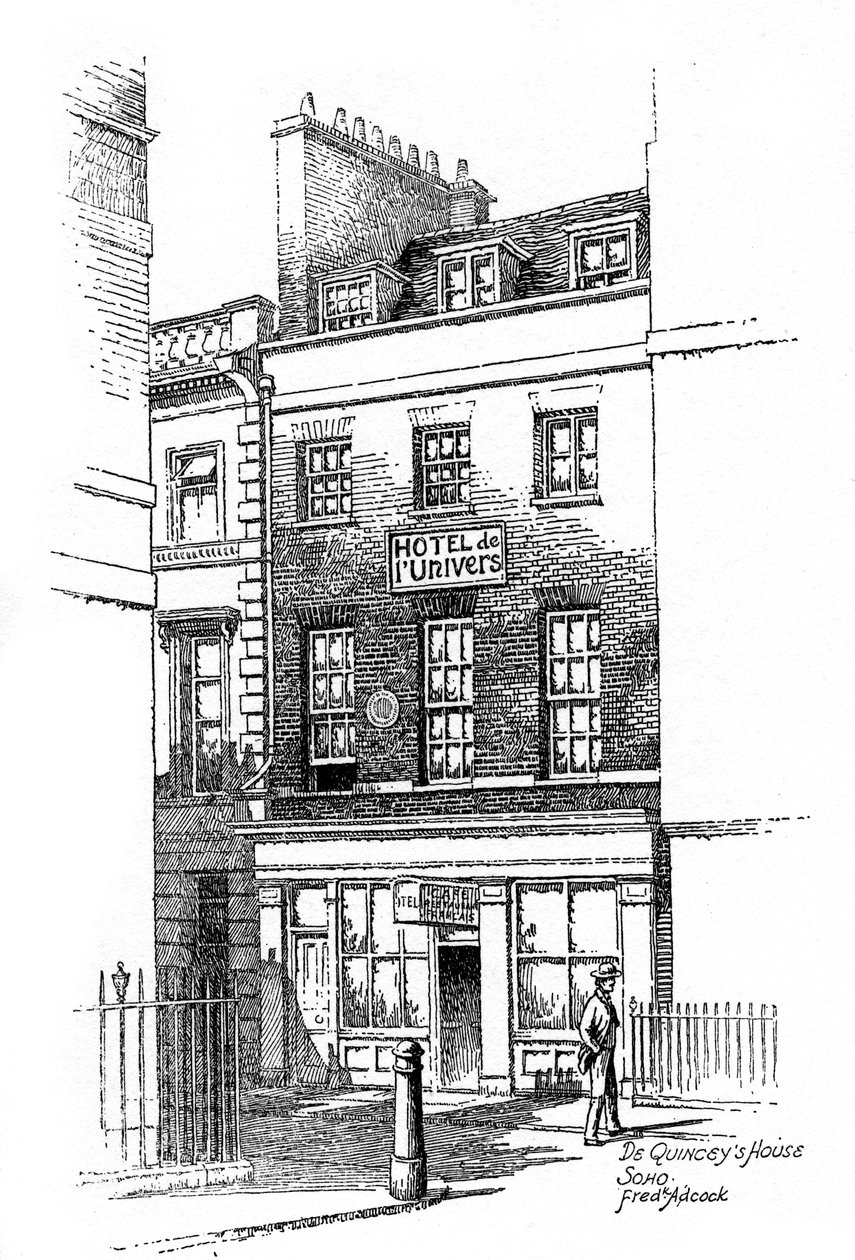 Thomas de Quinceys hus, Soho, London, 1912 av Frederick Adcock