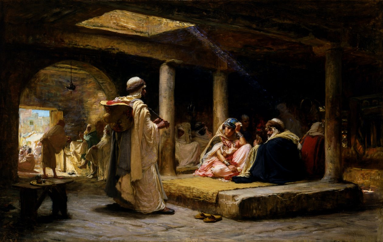 Café på Biskra, Algeriet, 1884. av Frederick Arthur Bridgman