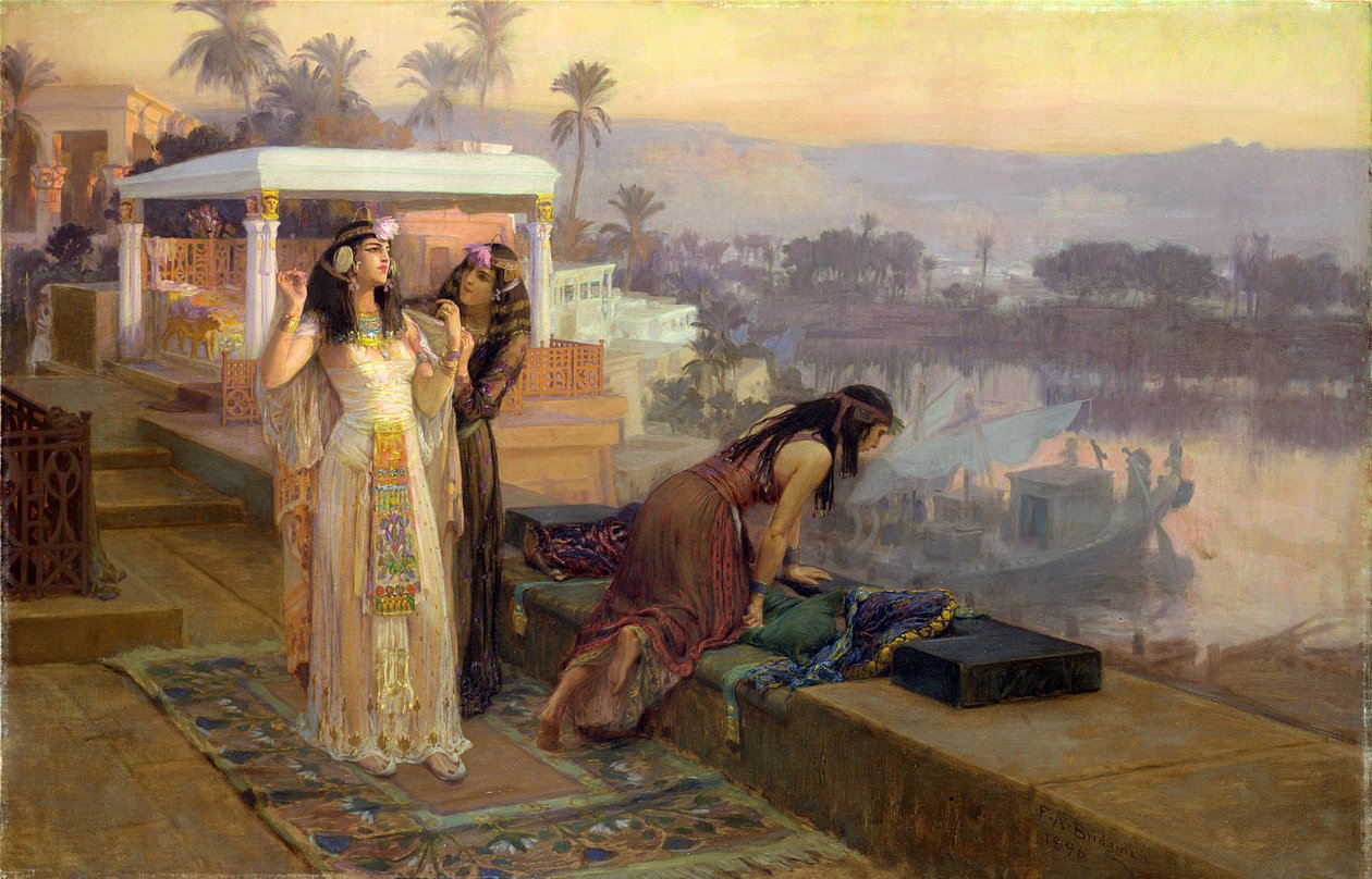 Cleopatra (69-30 f.Kr.) på Philaes terrasser, 1896 av Frederick Arthur Bridgman