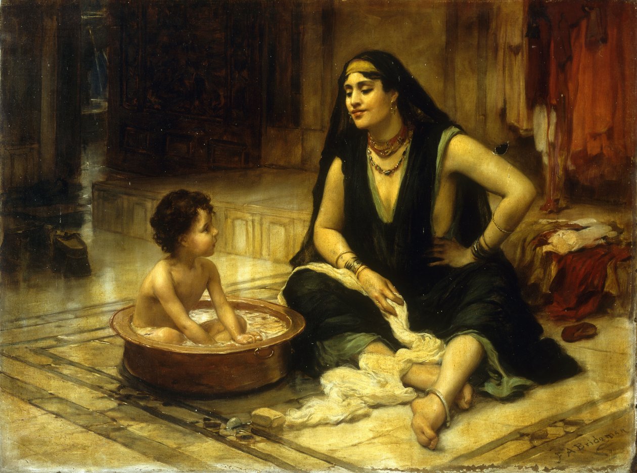 Fellahin och barn av Frederick Arthur Bridgman