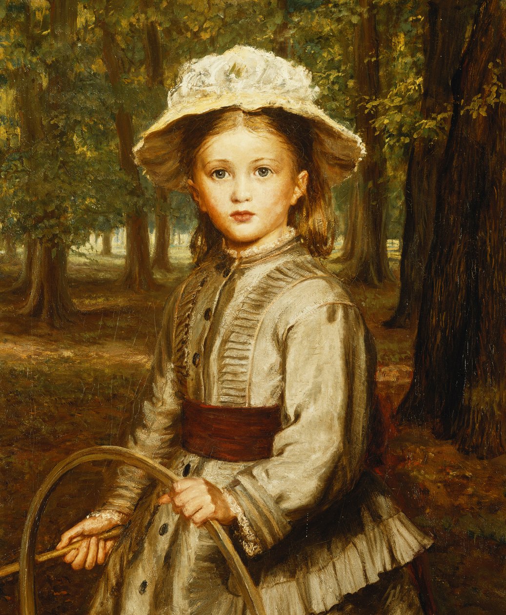 En ung flicka som leker med en ring, av Frederick Bacon Barwell