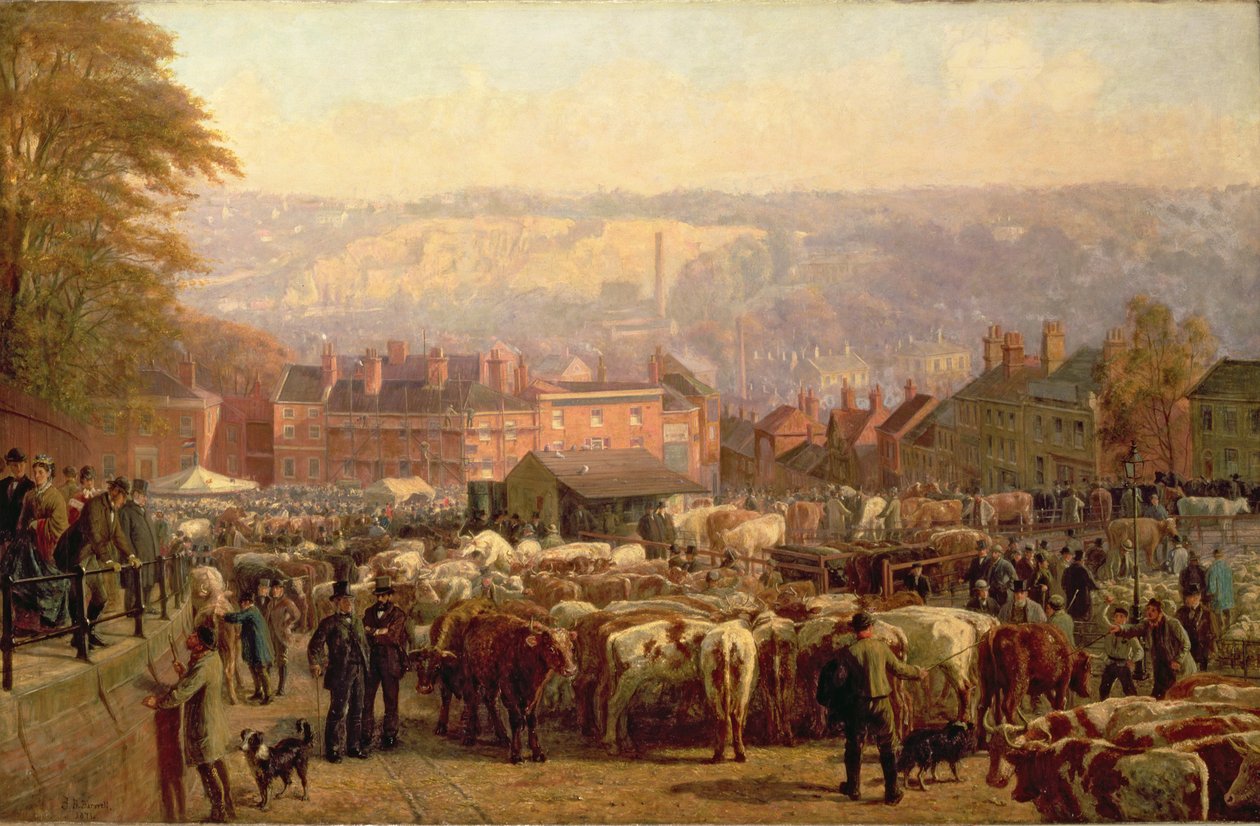 The Hill at Norwich på marknadsdagen, 1871 av Frederick Bacon Barwell