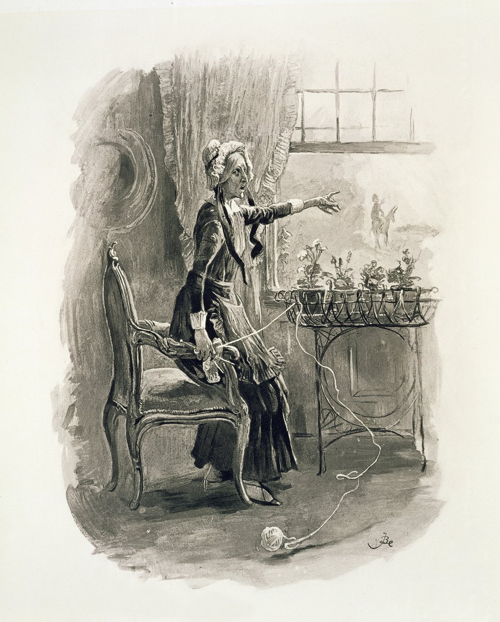 Mrs Betsy Trotwood, från "Charles Dickens: A Gossip about his Life", av Thomas Archer, publicerad ca 1894 av Frederick Barnard