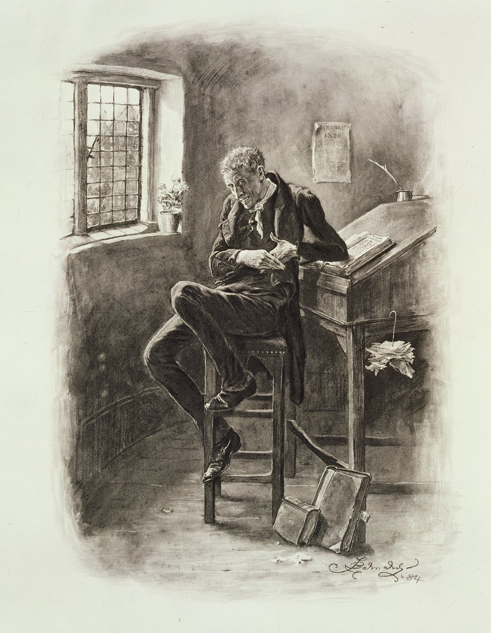 Uriah Heep, från "Charles Dickens: A Gossip about his Life", av Thomas Archer, publicerad ca 1894 av Frederick Barnard