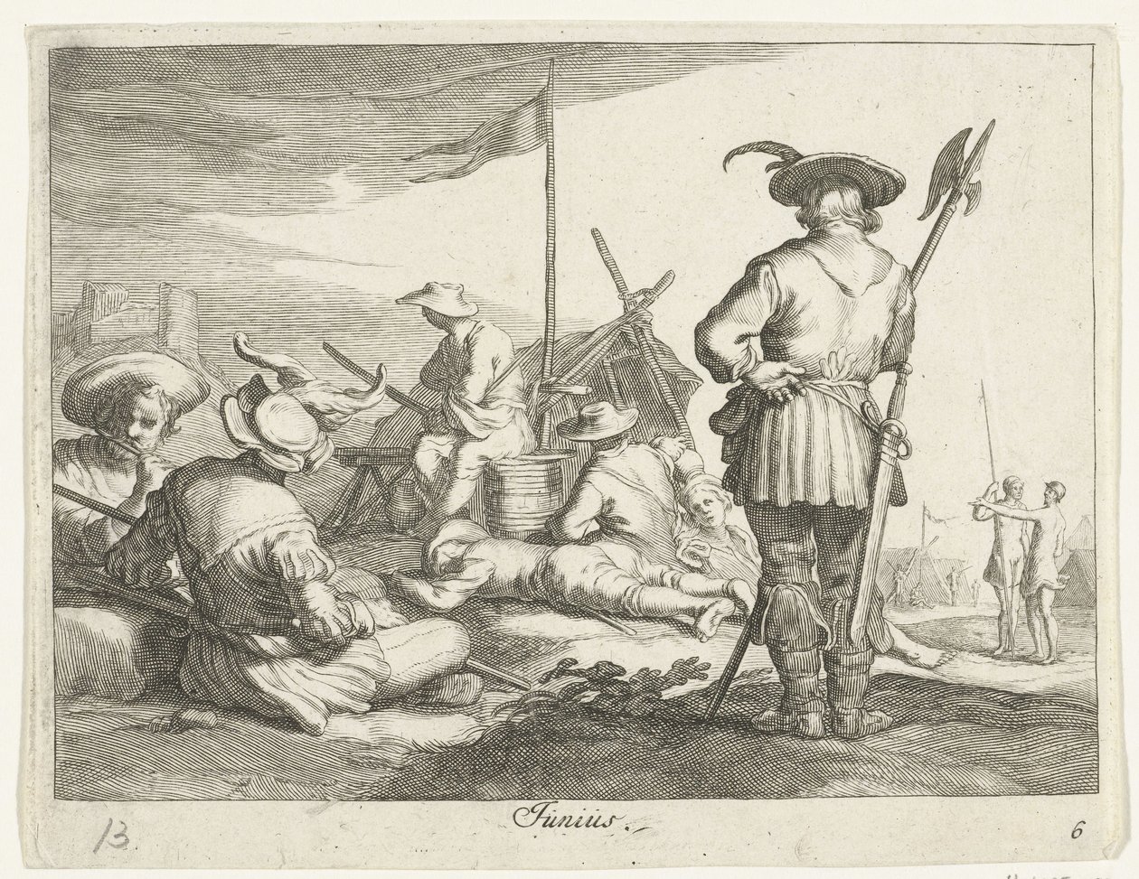 Juni månad Junius (titel på objekt) Årets månader (serietitel) av Frederick Bloemaert