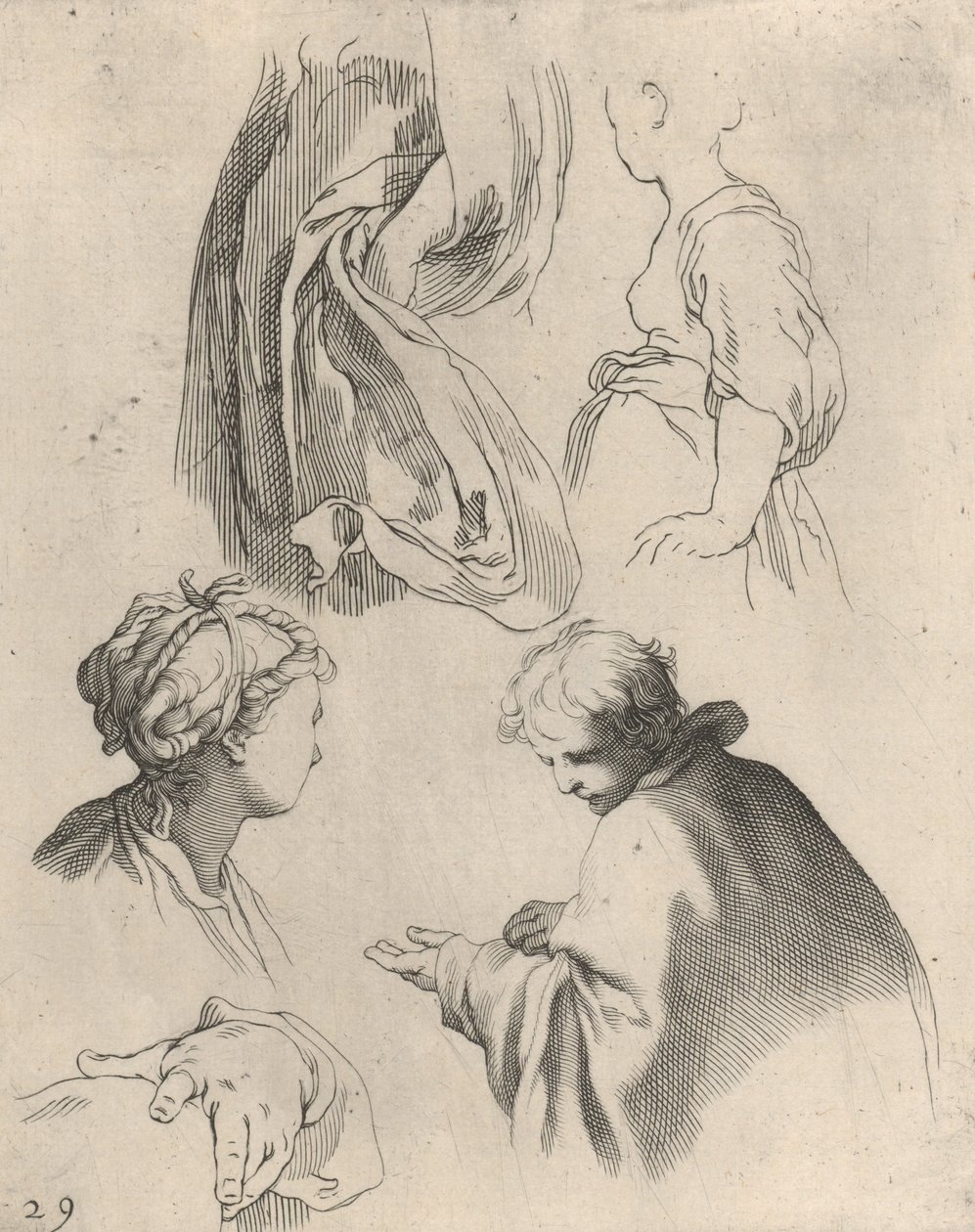 Figurstudier, ur ritbok, 1650-56. av Frederick Bloemaert