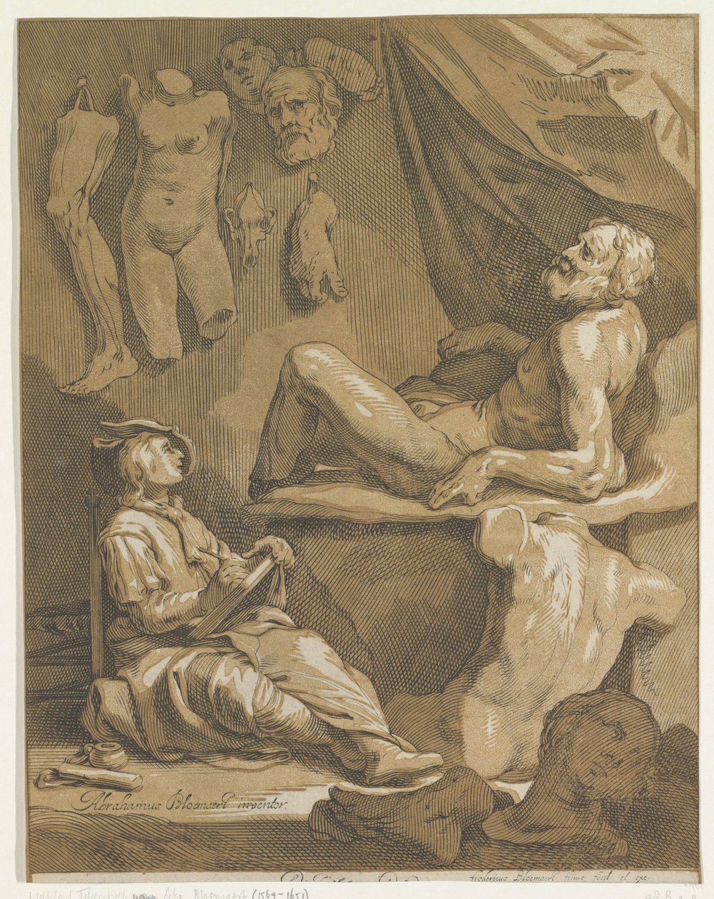 Titelsida för: Abraham Bloemaert, Ursprungligen och berömd konstritningsbok. Del 1 av Frederick Bloemaert