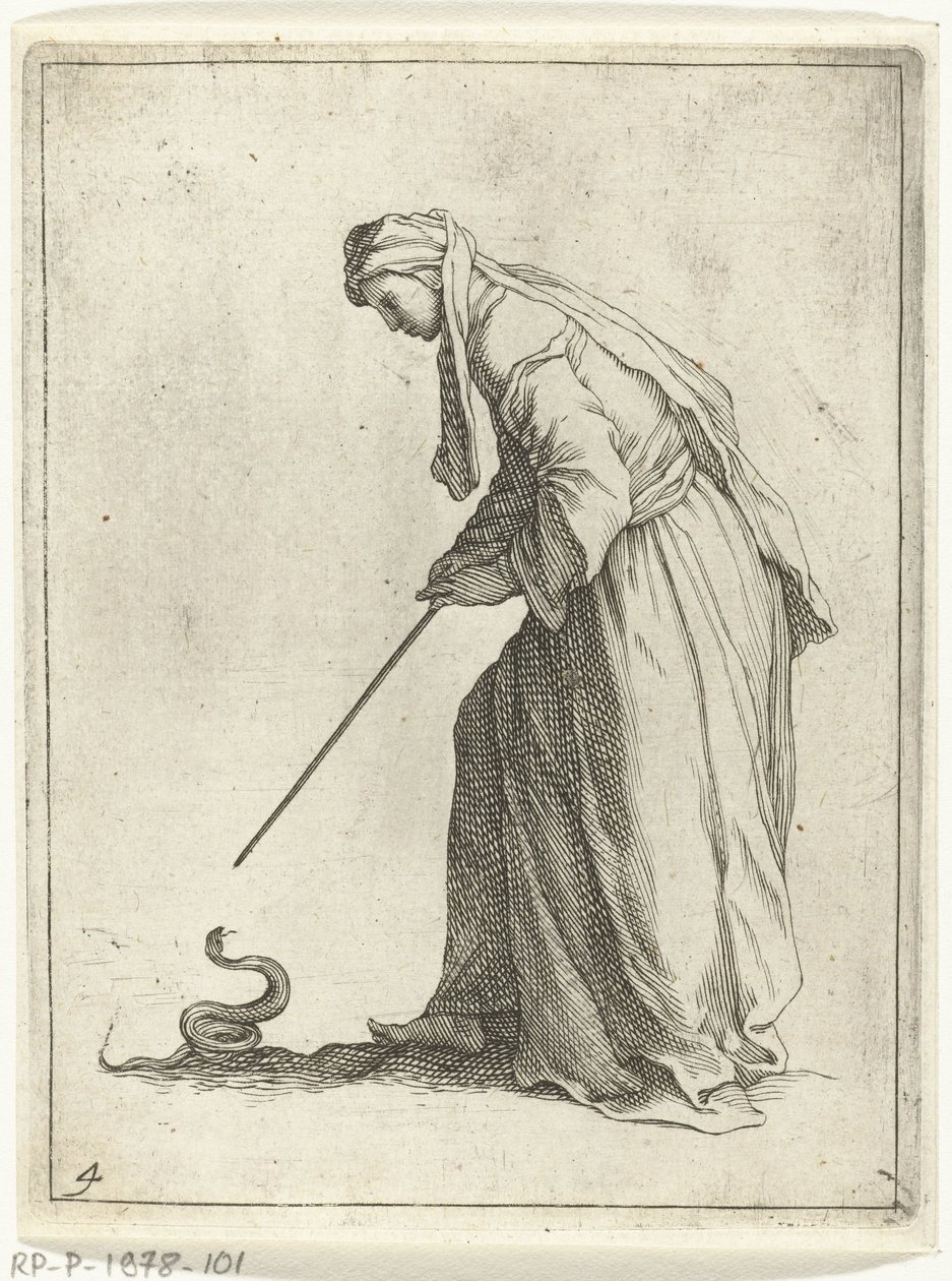 Kvinna med en orm 15 små figurer (serietitel) av Frederick Bloemaert
