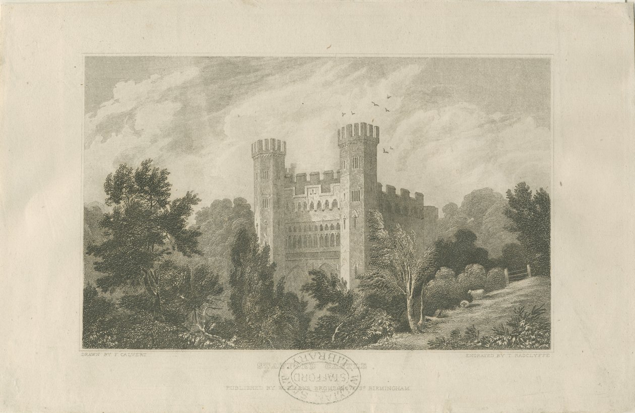 Castle Church - Stafford Castle: gravyr, nd [1830] (tryck) av Frederick Calvert