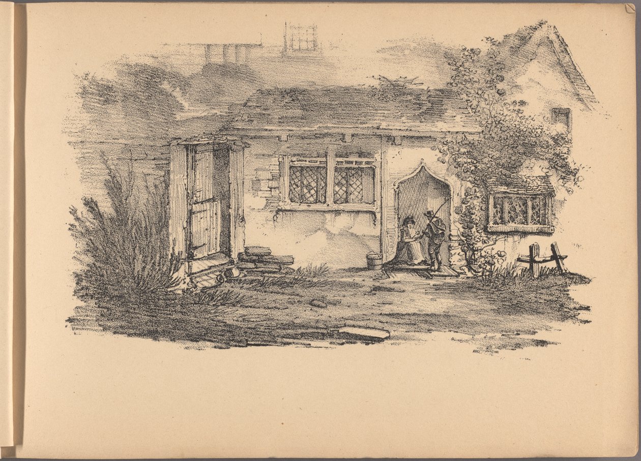 En av en serie av sextio skisser av stugor. London, 1825. av Frederick Calvert