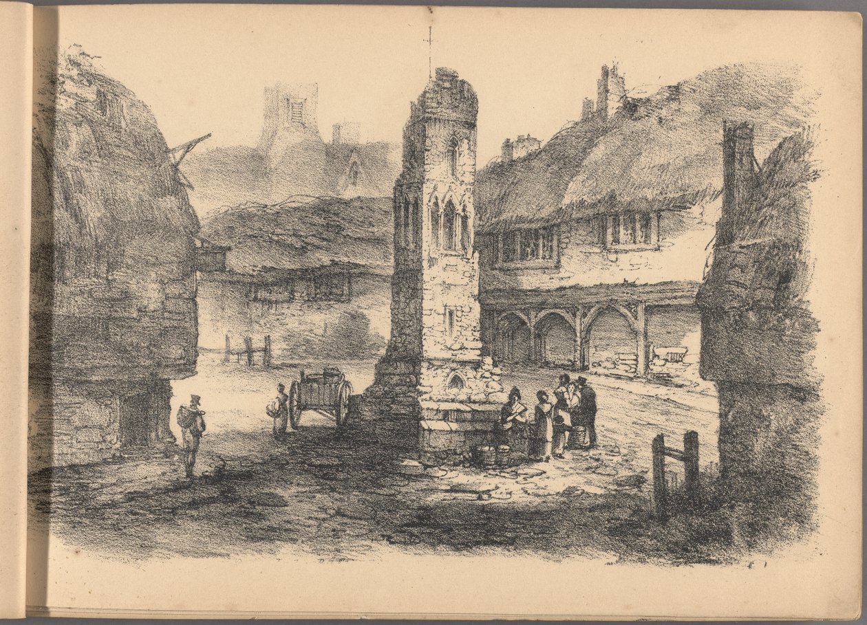 En av en serie av sextio skisser av stugor. London, 1825. av Frederick Calvert