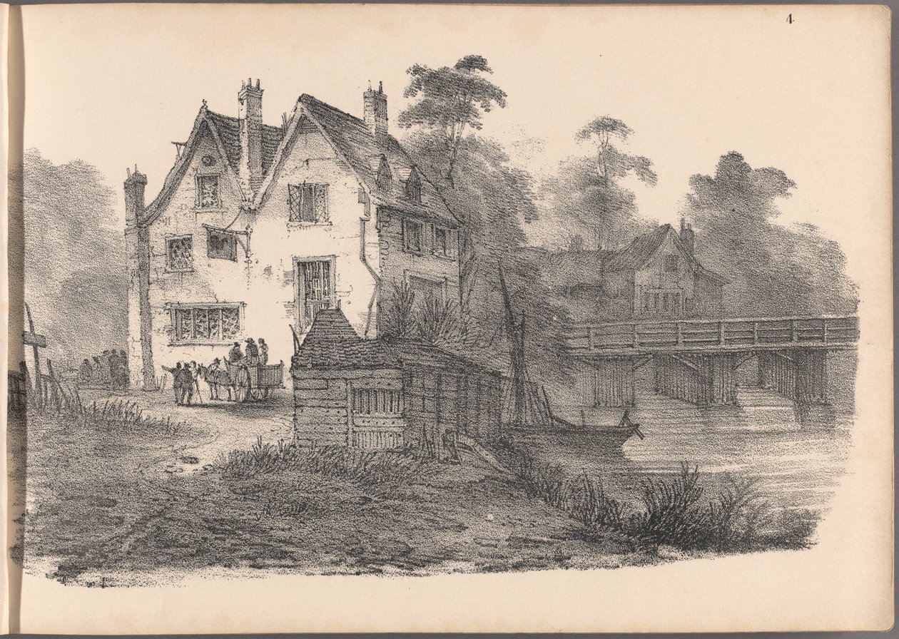 En av en serie av sextio skisser av stugor. London, 1825. av Frederick Calvert