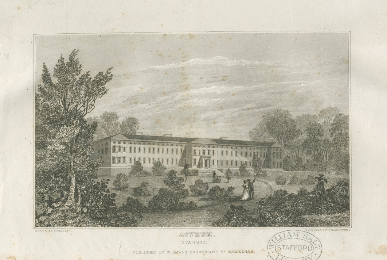 Stafford - Asylum: gravyr, nd [c 1830] av Frederick Calvert