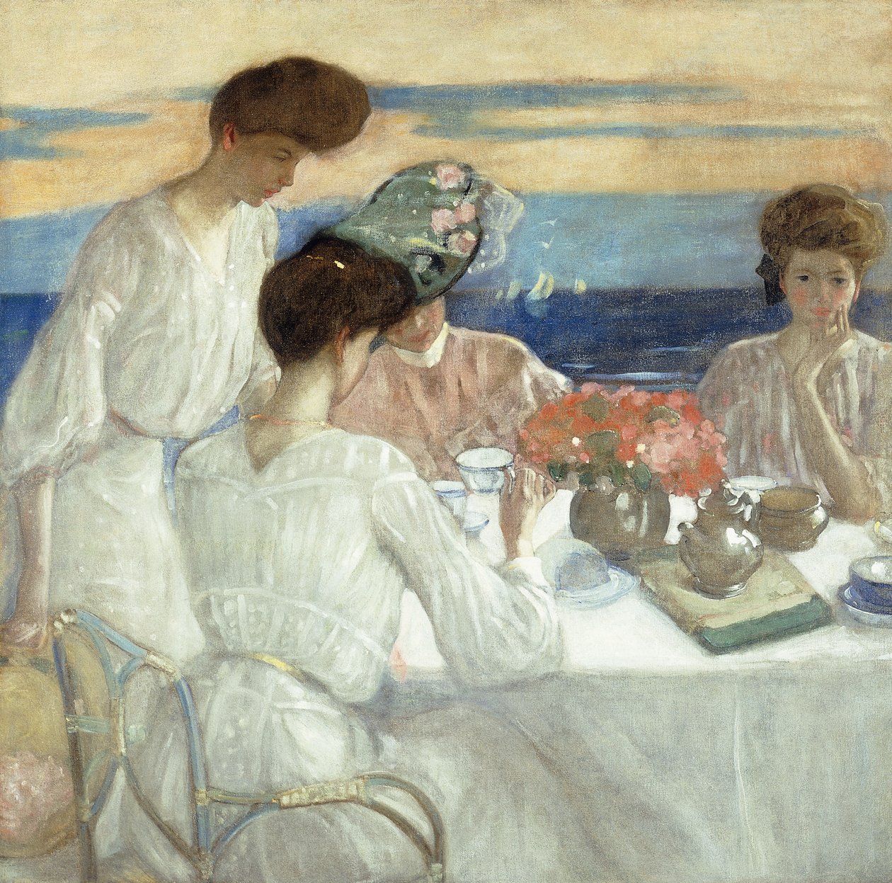Afternoon Tea på terrassen av Frederick Carl Frieseke