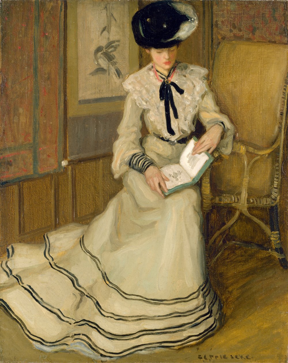 Girl Reading, c.1903-04 av Frederick Carl Frieseke