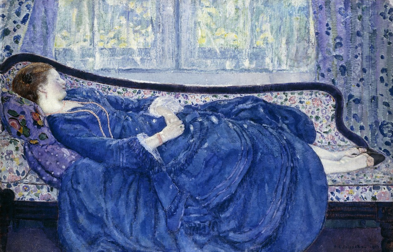 Flicka i blått av Frederick Carl Frieseke