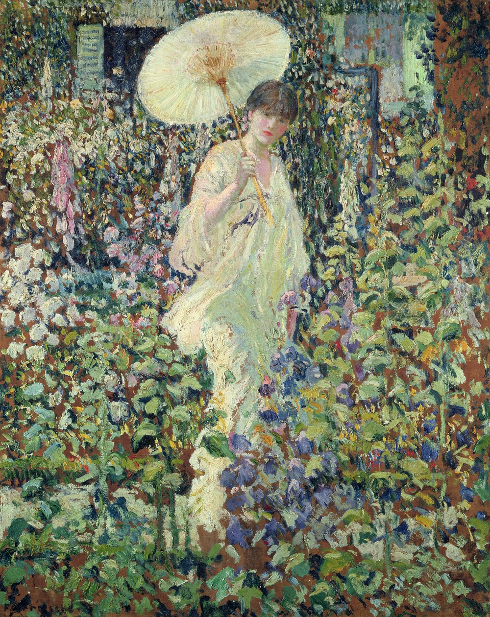 Sol och vind (olja på duk) av Frederick Carl Frieseke