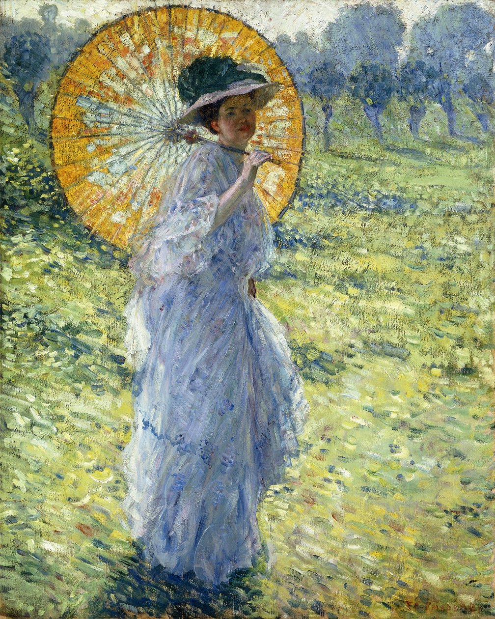 Kvinna med ett parasoll, ca 1906 (olja på duk) av Frederick Carl Frieseke