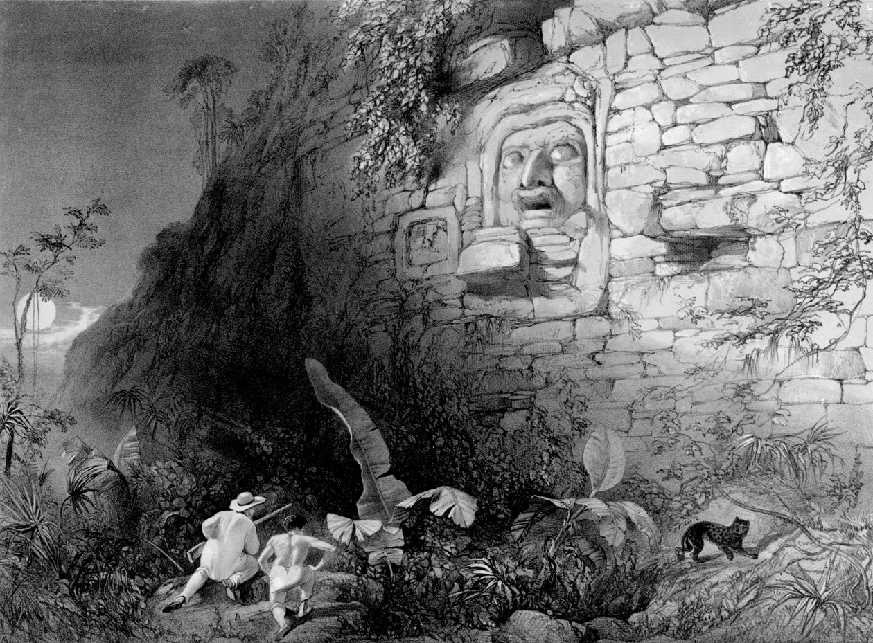 Chef för Itzam Na, Izamal, Yucatan, Mexiko, 1844 av Frederick Catherwood