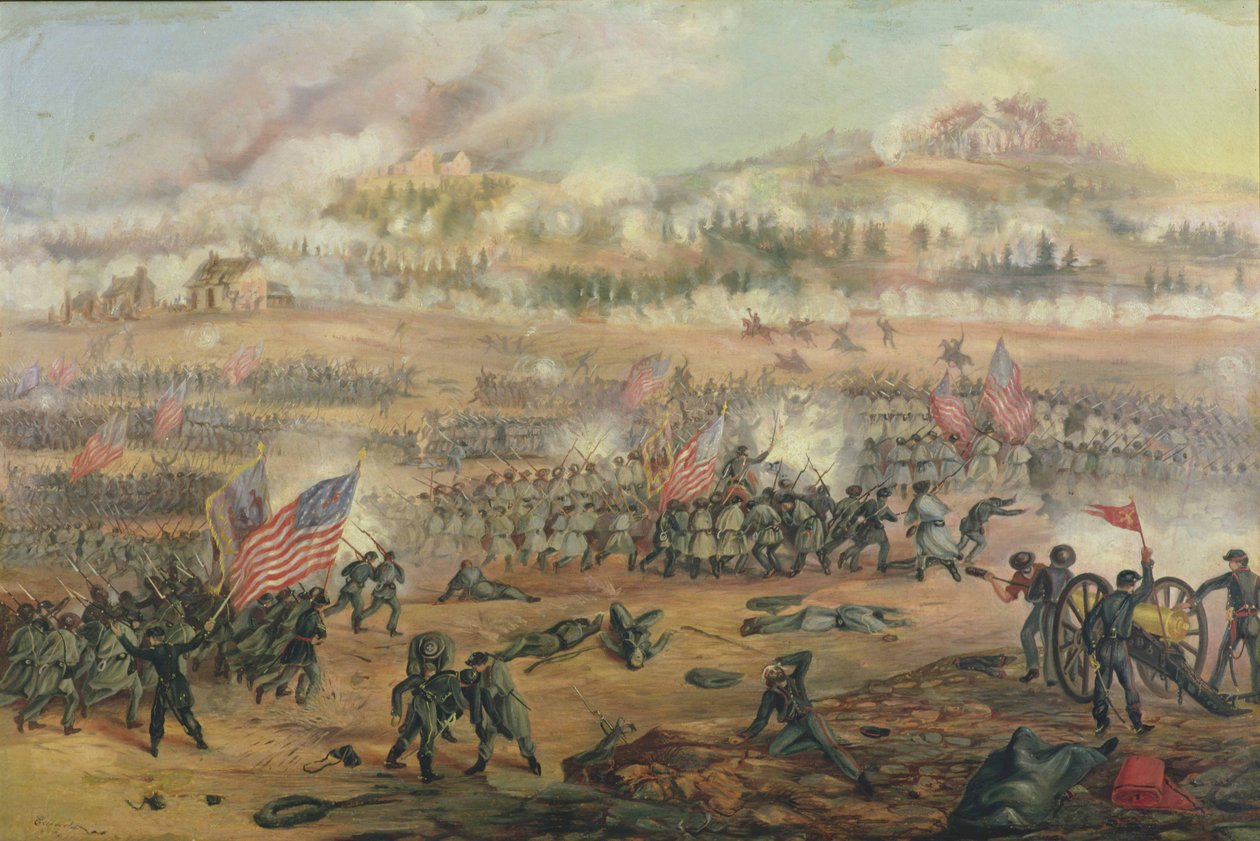 Slaget vid Fredericksburg den 13 december 1862 av Frederick Cavada